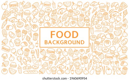 Hand drawn delicious food background Free Vector