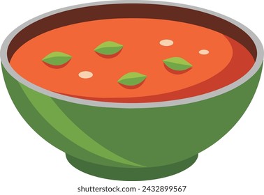 Hand drawn delicious goulash tomato soup illustration