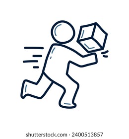 Hand drawn delivery doodle line illustration. Delivery doodle icon vector.