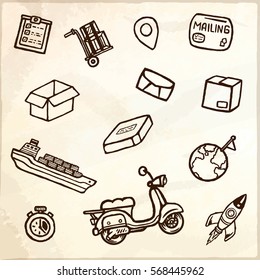 Hand drawn delivery doodles.