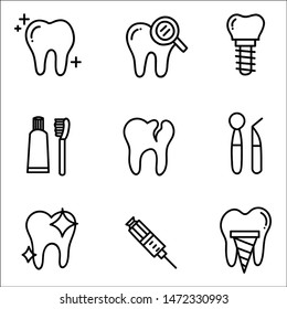 Hand drawn dental and orthodontic vector.