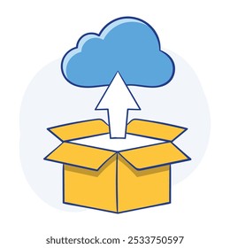 Icono de implementación dibujado a mano que ilustra la Autorización del software a entornos de producción y nube.