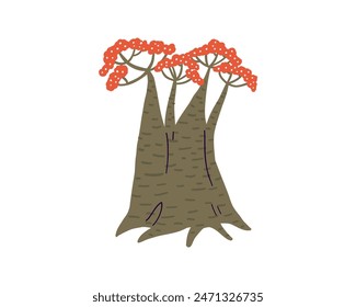 Hand drawn desert plant. Vector illustration in flat style.