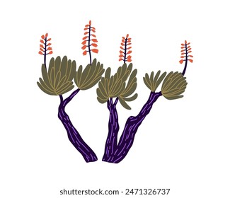 Hand drawn desert plant. Vector illustration in flat style.