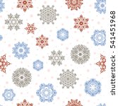 Hand drawn design with abstract winter doodles. Vector Merry Christmas and Happy New Year lettering quote. Gray and brown snowflakes on white background poster.