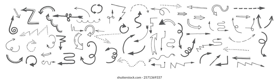 hand drawn design arrow pack vector