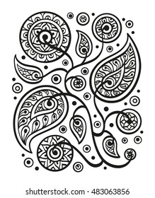 Hand drawn design element. Oriental decorative pattern. Boho style vector illustration.