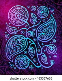 Hand drawn design element. Oriental decorative pattern. Boho style vector illustration.
