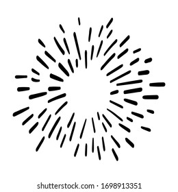 handgezeichnetes Design-Element, Starburstdoodle, funkelnde Doodle, Feuerwerkskörper-Doodle. Illustration Vektorillustration.eps10