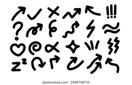 Hand drawn design elements line art vector, perfect for office, company, school, social media, advertising, sales, printing and more