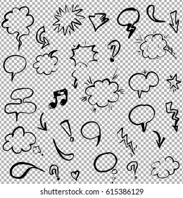Hand Drawn Design Elements Set With Gradient Mesh, Vector Illustration