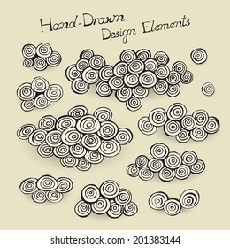 Hand drawn design elements, vector
