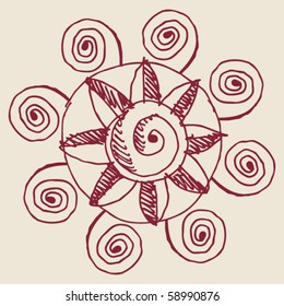 hand drawn design elements, vector image