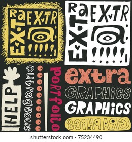 hand drawn design elements, vector doodles