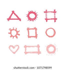 Hand drawn design elements wreaths, banners, ribbons made in vector