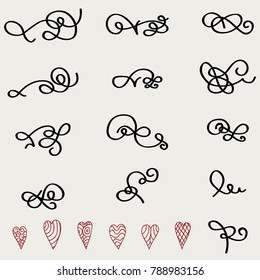 hand drawn design elements.Vector