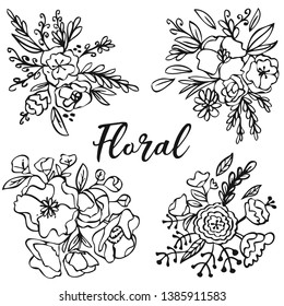 Vintage Floral Background Wedding Invitation Card Stock Vector (Royalty ...