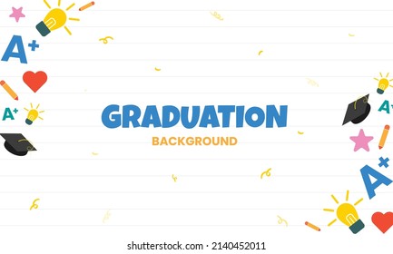 Hand drawn design graduation concept on paper background