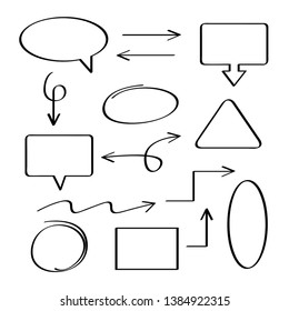 hand drawn design infographic elements with diagram, arrows, speech bubble