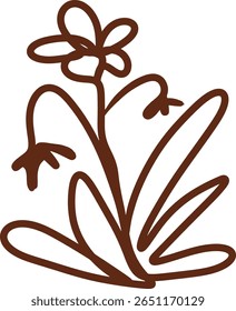 Design desenhado à mão em estilo moderno, terroso perfeito para temas de natureza e decoração 