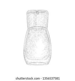 Hand drawn design of nail polish illustration.