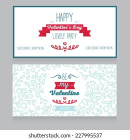 hand drawn design for valentines cards/template for party invitation, vector illustration