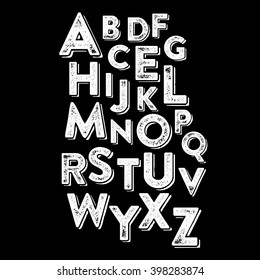 Hand Drawn Design Vector Alphabet Font Typo