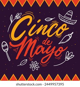hand drawn design vector for cinco de mayo celebration