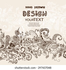 Hand Drawn Design Vector Element with Text Place for invitations and cards