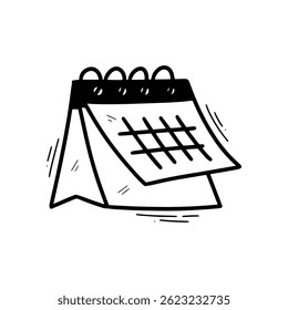 Hand Drawn Desk Calendar Illustration. Doodle Vector. Isolated on White Background - EPS 10 Vector