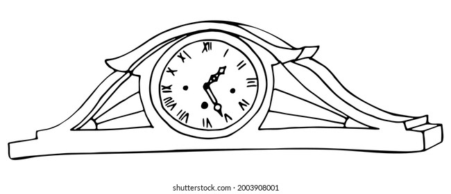 ilustración de reloj de escritorio dibujado a mano en estilo doodle