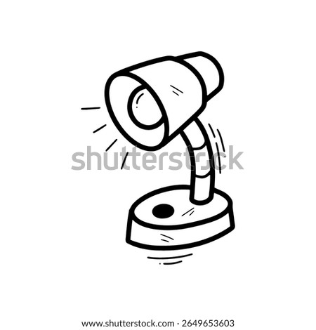Hand Drawn Desk Lamp Illustration. Doodle Vector. Isolated on White Background - EPS 10 Vector