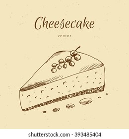Hand drawn dessert Cheese Cake
