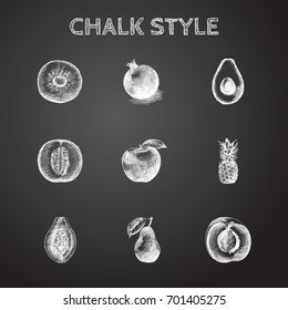 Hand Drawn Dessert Sketches Set. Collection Of Jonagold, Duchess, Ananas And Other Sketch Elements.