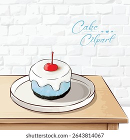 Hand drawn dessert Sweet cakes composition