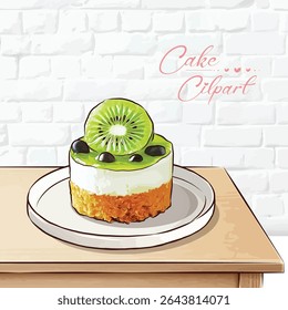 Hand drawn dessert Sweet cakes composition