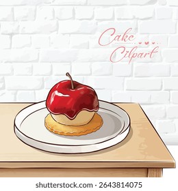 Hand drawn dessert Sweet cakes composition