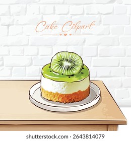 Hand drawn dessert Sweet cakes composition