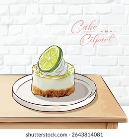Hand drawn dessert Sweet cakes composition