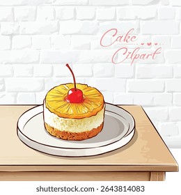 Hand drawn dessert Sweet cakes composition