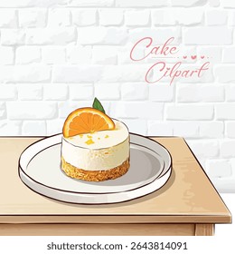Hand drawn dessert Sweet cakes composition