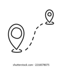 Hand drawn destination point vector icon. Location in map tag vector sign. Navigation icon. Position mark sign. Geo location point pictogram. EPS 10 vector flat sign. Geolocation flat symbol.
