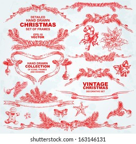 Hand Drawn Detailed Christmas Set