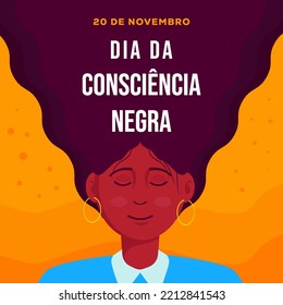 hand drawn dia da consciencia negra illustration in flat style. translation 20 november Black Awareness Day