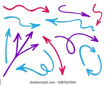 Hand Drawn Diagram Arrow Icons Vector Stock Vector (Royalty Free ...