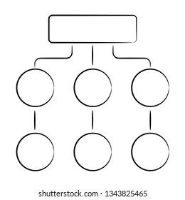 Hand Drawn Diagram Organization Chart Template Stock Vector (Royalty ...