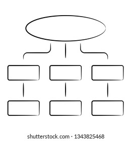 Hand Drawn Diagram Organization Chart Template 스톡 벡터(로열티 프리) 1343825492 ...