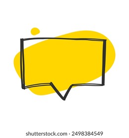 Hand drawn dialog boxes drawn by hand. Vector flat illustrations. Pastel color doodle for talk, dialogue, decoration on white background.