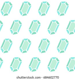 Hand Drawn Diamond Crystal Seamless Pattern