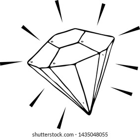 Hand drawn of diamonds, vector illustration